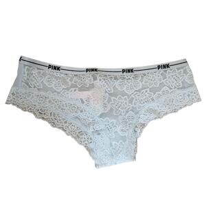 BRAND NEW! Victorias Secret Pink Women Lace Light Blue Panties Size Small